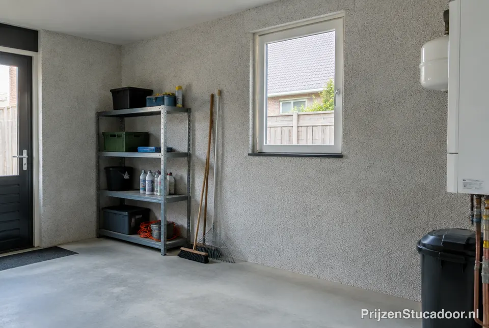 Muur met granol-afwerking
